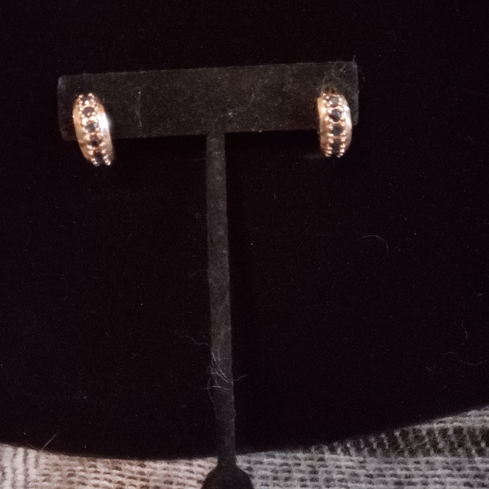 Technibond gold clad SS huggie earrings